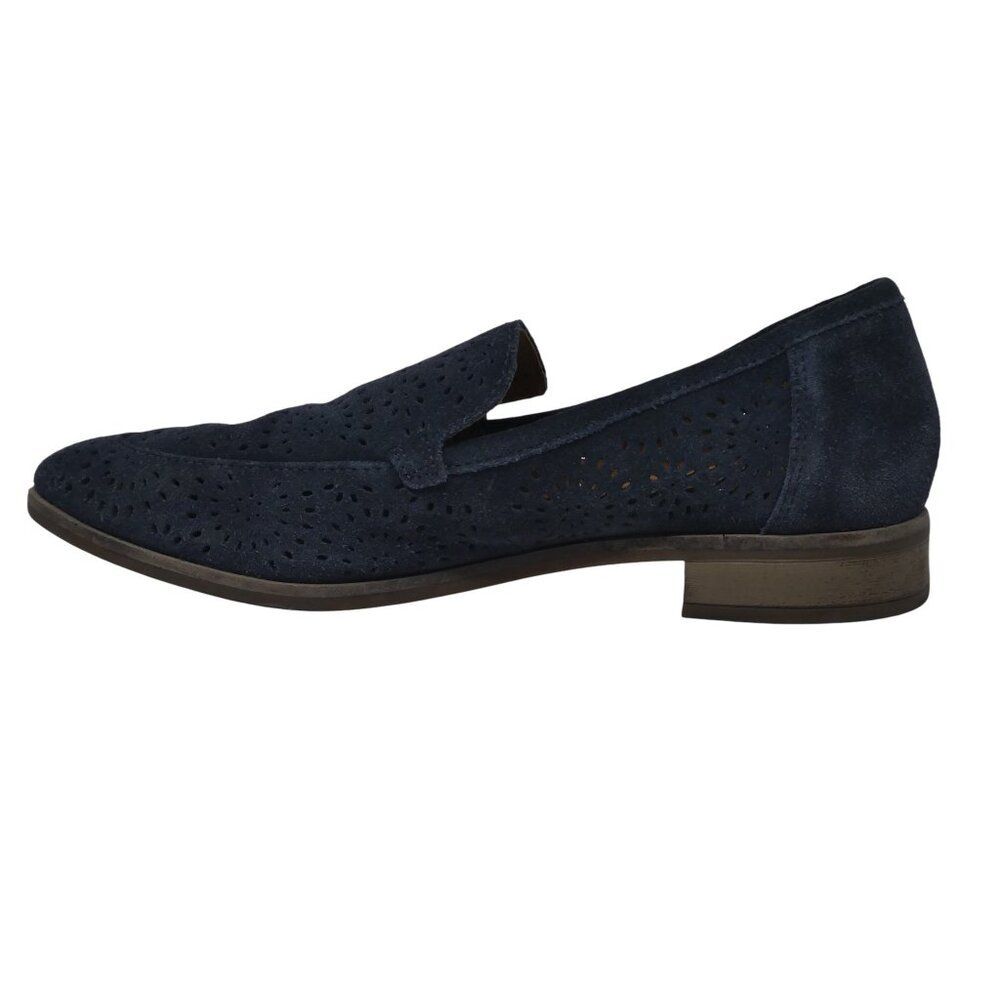 Clarks Trish Calla Blue Suede Laser Cut Loafers Flats‎ Womens 8.5 - Picture 3 of 13